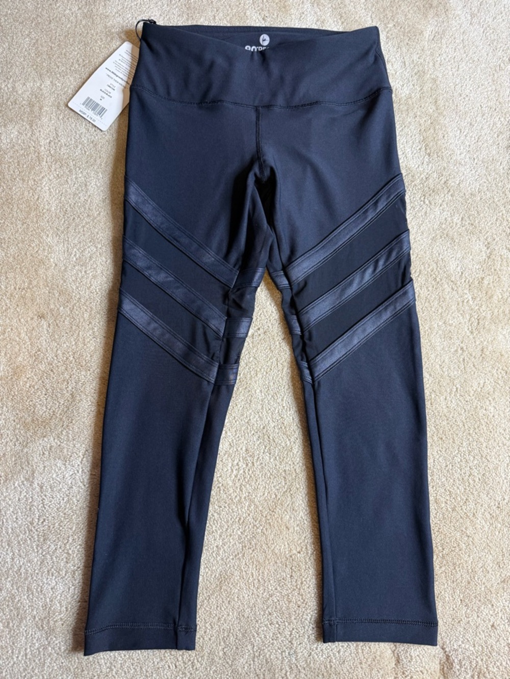 90 Degree By Reflex size M Black Mesh Crop Leggings